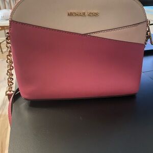 Michael Kors Pink and Cream Crossbody Bag